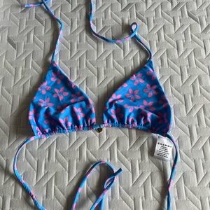 Swims Blue and Pink Floral Bikini Top